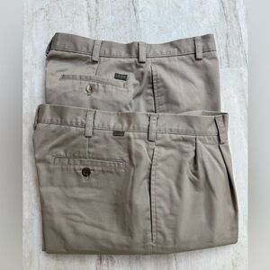 2 Izod Men’s Tan Chinos Classic Cotton  Pants Both Size 34x29
